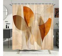 awitufhgp Minimalist Geometric Leaf Shower Curtain - Modern Abstract Art Design, Polyester Bathroom Curtain, Minimalist Decor(180x210cm/71x83in(WxH)