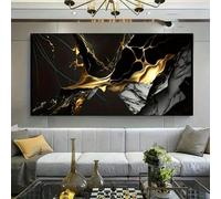 awitufhgp Modern Abstract Black Gold Marble Canvas Wall Art, Modern Luxury Abstract Wall Art, for Living Room, Bathroom, Office(30x60cm/No frame)