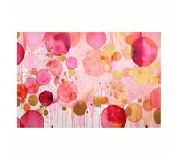 awitufhgp Modern Abstract Luxury Watercolor Circle, Pink & Gold Tone Canvas Wall Art, Add a chic and cozy touch to any room(80x160cm/No frame)