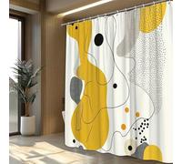awitufhgp Modern Geometric Shower Curtain-Mustard Yellow Abstract Design, Minimalist Polyester Fabric, Protecting Privacy, Waterproof(135x200cm/53x79in /yulian)