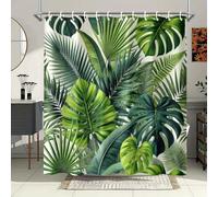 awitufhgp Tropical Green Leaf Patterned Shower Curtain, Made of Polyester, for Home Bathroom Decor, Stylish Shower Curtain Partition(180x220cm/71x87in(WxH/yulian)