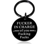 AWIWTOBQ Keychain Boss Day Gifts for Women Men, Funny Boss Gifts Keychain, Office Gag Gifts for Bosses Humorous Black with Text Design