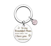 AWIWTOBQ Keychain Gifts to My Beautiful Mum Mother's Day from Son Daughter Family