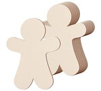 AWIZOM 6 Pcs Large Wooden Gingerbread Man Cutouts Unfinished Wood Gingerbread Man Shaped Signs 11.81 Inch Blank Wood Christmas Plaque for DIY Crafts Painting Door Hanger Xmas Winter Party Decor