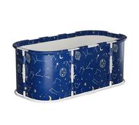 Awjaisca Folding Tub with Quick-Dry Design & Portable Foldable Bathtub with Reinforced Frame - Adult Soaking Bathtub for Hot Bath & Ice Bath, Freestanding Surround Collapsible Tub for Home Spa blue