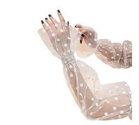 AWJUWHBJ Detachable Wedding Dot/Heart Pattern Arm Cover Skin-friendly Long Sleeves Puff Sleeve Photoshoots Decors For Woman Covers For Wedding Up For Swimwear For Elastic Cuffs