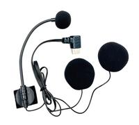 AWJUWHBJ Half Covered Helmets Headphone Microphone with Type C 90 Degree Bend Plug and 32Ω Double Horns for Motorcycle Lovers Full Directional Mic for Helmets