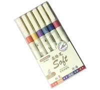 AWJUWHBJ Pack of 6/12 Flexible Soft Tip Brush Pen for Art Sketching Night Colors with Body and User Friendly Inks Flexible Art Markers