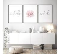 AWKFHF Black White Inhale Exhale Love Minimalist Yoga Woman Canvas Painting Pictures Poster Art Print Bedroom Wall Decoration (No Frame) (Minimalist-04.3 x 30 x 40 cm)