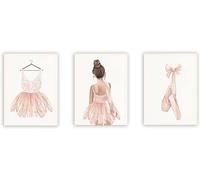 AWKFHF Canvas Picture Ballet Ballerina Pink Dance Shoes Girls Pictures Canvas Painting Poster Art Print Children's Room Living Room Bedroom Wall Decoration (3 x 30 x 40 cm, without Frame)
