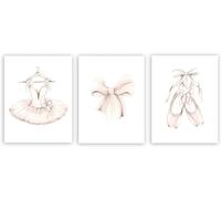 AWKFHF Canvas Picture Ballet Dress Ballerina Pink Dance Shoes Girls Pictures Canvas Painting Poster Art Print Children's Room Living Room Bedroom Wall Decoration (3 x 30 x 50 cm, without Frame)