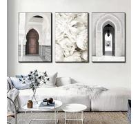 AWKFHF Islam Pictures Islamic Mosque Moroccan Door Flowers Landscape Canvas Painting Poster Art Print Living Room Bedroom Wall Decoration (No Frame) (A-09.3 x 60 x 90 cm)