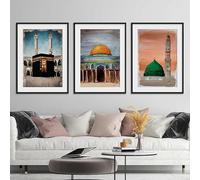 AWKFHF Islamic Mosque Canvas Pictures Canvas Painting Poster Art Print Living Room Bedroom Wall Decoration Home Decor (3 x 40 x 60 cm, without Frame)