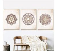 AWKFHF Mandala Brown Pictures, Canvas Picture Poster Art Print Living Room Decoration Bedroom Pictures Wall Decoration - Without Frame (3 x 20 x 30 cm, without Frame)