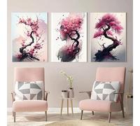 AWKFHF Pink Watercolour Cherry Blossom Pictures Canvas Painting Poster Art Print Bedroom Wall Decoration (No Frame) (3 x 30 x 50 cm)