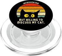 Awkward Cat Funny Introvert Cat Humor PopSockets PopGrip for MagSafe