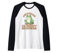 Awkward Frog, Silly Gag Gifts, Distressed Vintage Style Frog Raglan Baseball Tee