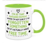 Awkward Moment Mug - Funny Novelty Gift Silly Present Mug Birthday Christmas for Mum Dad Friend Sister Brother Grandparents for Man Woman Secret Santa Work Quotes (Green)
