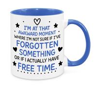 Awkward Moment Mug - Funny Novelty Gift Silly Present Mug Birthday Christmas for Mum Dad Friend Sister Brother Grandparents for Man Woman Secret Santa Work Quotes (Blue)