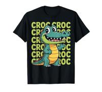 Awkward Smiling Crocodile T-Shirt Funny Cartoon Animal Tee T-Shirt