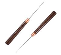 Awl Tool for Crafting 2 Pcs Wooden Handle Scratch Awl Leather Punch Tool Sewing Repair Tool for Leather Craft Tailors Awl for Fabric Hole Punching Stitching Repair DIY Craft