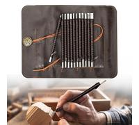 awliye 12 Pcs Stone Carving Tool, Tungsten Steel Soapstone Carving Kit Metal Hand Engraving Set with Portable Leather Bag for Slate, Wood, Soft Limestone, Lapis Lazuli, Bamboo