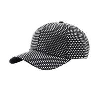 Awlsyj Sequin Baseball Cap for Women Girls Trucker Hat Sun Hat Golf Visor Hat Sparkly Bling 80s Party Hat for Hip Top Beach Travel (UK, Alpha, One Size, Rhinestone Black + White)