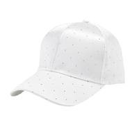Awlsyj Sequin Baseball Cap for Women Girls Trucker Hat Sun Hat Golf Visor Hat Sparkly Bling 80s Party Hat for Hip Top Beach Travel (UK, Alpha, One Size, Hotfix Rhinestone White)