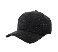 Awlsyj Sequin Baseball Cap for Women Girls Trucker Hat Sun Hat Golf Visor Hat Sparkly Bling 80s Party Hat for Hip Top Beach Travel (UK, Alpha, One Size, Rhinestone Black)