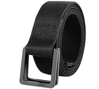 Awlyfm Men's Canvas Belts D Ring Military Black Web Cloth Belt for Men Big and Tall, Black, 55inch for W44-47