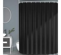AwmnSrman Black Shower Curtains - Shower Curtains for Bathroom with 12 Shower Curtain Hooks, Quick-Drying Modern Elegant Design Polyester W 180 x L 200cm (W 70.9" x L 78.7")