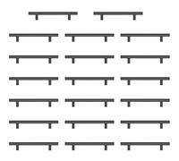 AwmnSrman Kitchen Cupboard Handles Black 20 Pack 128 mm(5 inch) Hole Center, Powder Coated Stainless Steel Installation of Holes