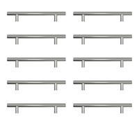 AwmnSrman Kitchen Cupboard Handles Silver 10 Pack 128 mm(5 inch) Hole Center, Brushed Finish Stainless Steel Installation of Holes