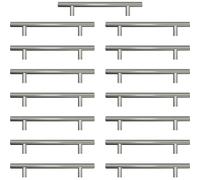 AwmnSrman Kitchen Cupboard Handles Silver 15 Pack 128 mm(5 inch) Hole Center, Brushed Finish Stainless Steel Installation of Holes
