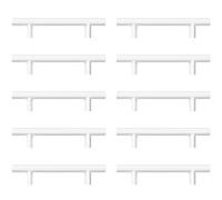 AwmnSrman Kitchen Cupboard Handles White 10 Pack 96 mm(3,78 inch) Hole Center, Powder Coated Stainless Steel Installation of Holes