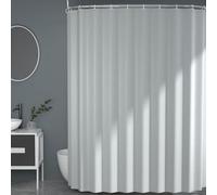 AwmnSrman Light Grey Shower Curtain - Shower Curtains for Bathroom with 12 Shower Curtains Hooks, Quick-Drying Modern Elegant Design Polyester W 180 x L 200cm (W 70.9" x L 78.7")