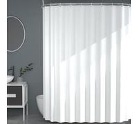 AwmnSrman White Shower Curtain - Shower Curtains for Bathroom with 12 Shower Curtains Hooks, Quick-Drying Modern Elegant Design Polyester W 180 x L 200cm (W 70.9" x L 78.7")