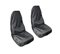 AWNIC 2 Packs Waterproof Car Seat Covers Front Pair, Universal Waterproof Car Seat Protector Sets Black with Rear Pocket, 2 Pcs Heavy Duty Seat Covers Front with Hoop and Loop