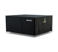 AWNIC Garden Furniture Cover Waterproof with Hooks Heavy Duty 420D Oxford, Windproof Anti-UV Outdoor Patio Table Covers with Air Vent, Rectangular Black (210 * 120 * 71cm)