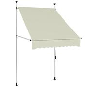 Awning 100cm Cream Polyester PU Coated Fabric Steel Frame Manual Retractable Arm