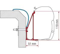 Fiamma Rapido 6 Adaptor Bracket 3.5m Motorhome Fixing Awning Part 350cm