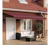 Manual Awning Frame with LEDs Polyester with PU coating Outdoor Shade vidaXL