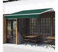Awning Canopy Manual Retractable Porch Sun Shade Outdoor Shelter 3 x 2m Outsunny Green One Size