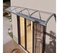 Awning Canopy,Outdoor Awning for Door & Window Gray Aluminum Frame Polycarbonate Canopy UV Protection Rain & Snow Shield Large Drainage System Exterior Cover