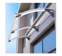 Awning Canopy,Outdoor Patio Awning Canopy for Doors, Polycarbonate Cover with UV Protection, Rain & Snow Shield, Large Sink Design, Durable Carbon Steel Base (80x380cm/32x150in)