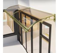 Awning Canopy Porch Patio Garden Roofing with Large Sink Board Shelter Roof Aluminum Champagne Bracket Teal Polycarbonate Rain Shelter Cover for Sun Shutter,UV,Rain,Snow (60 x 130cm)