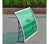 Awning Canopy Self Cleaning,Shelter Roof Silver Steel Bracket Green Polycarbonate Board,Clear Rain Shelter Cover from Natural Elements rain,Snow and Winds,Window Awning