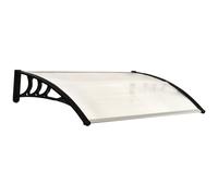 Awning Clear 75x120x23cm Polycarbonate Panel with Black Aluminum Bracket 75L Box