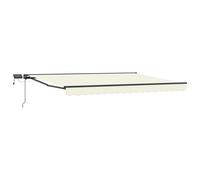Awning Cream 4x3m Polyester PU Coating Anthracite Frame LED Semi-Cassette Manual