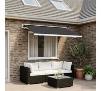 Awning Fabric Anthracite 300x250cm Polyester PU Coating Outdoor Valance Weather